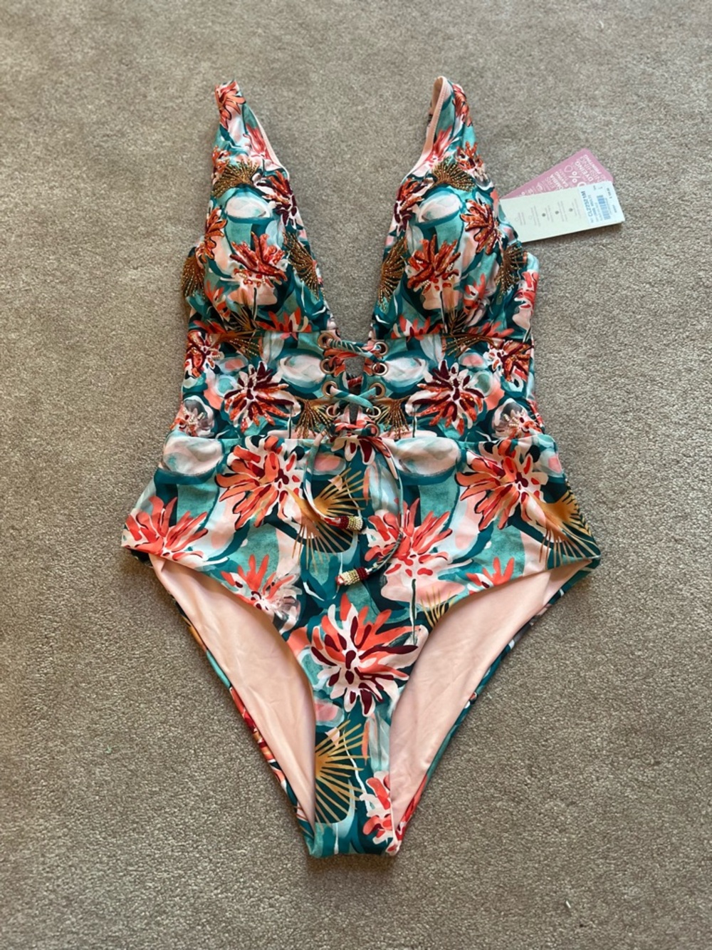 Women's Cosita Linda Floral One-Piece plunge Swimsuit